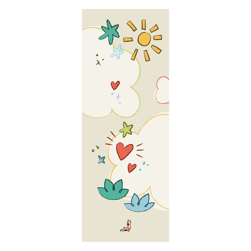 Reflect Serisi Doodles 4.1 mm Doğal Kauçuk Kaydırmaz Yoga Matı