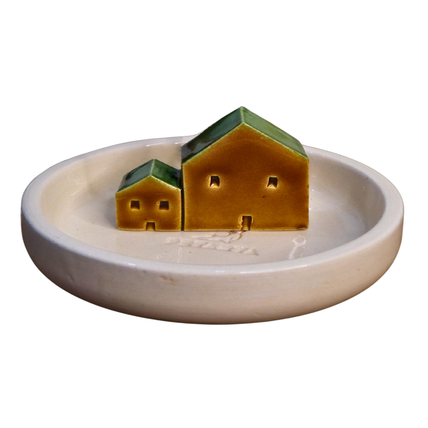 Kahverengi-Yeşil Seramik Ev Tütsülük