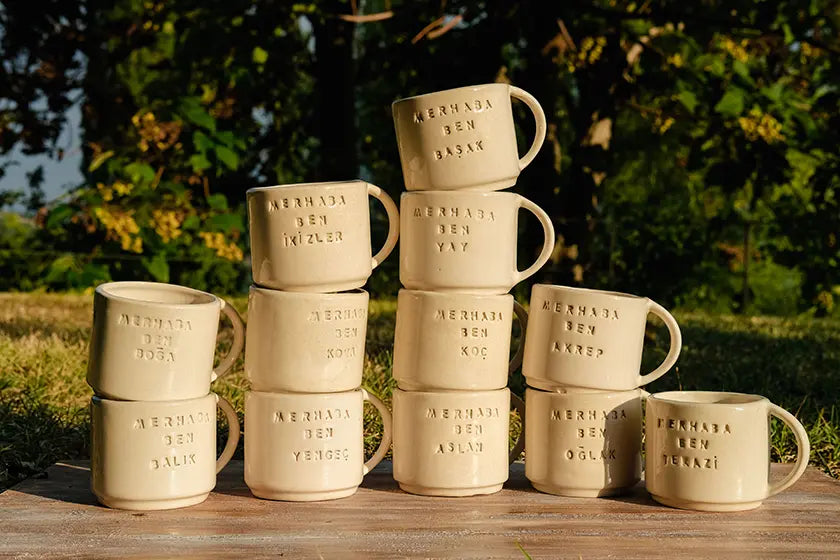 El Yapımı Oğlak Seramik Burç Kupası