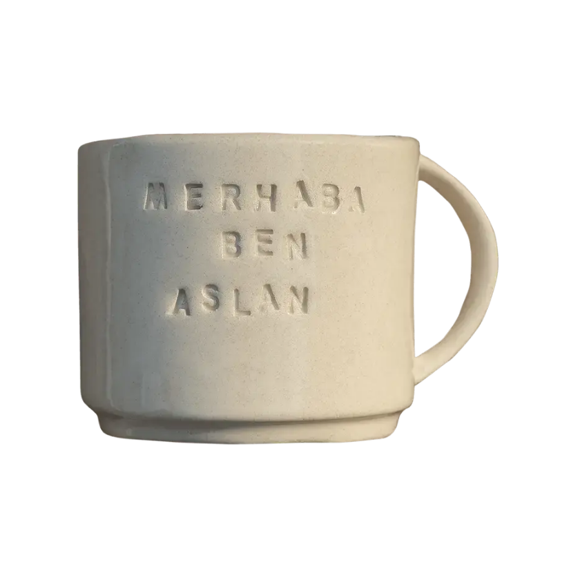 El Yapımı Aslan Seramik Burç Kupası