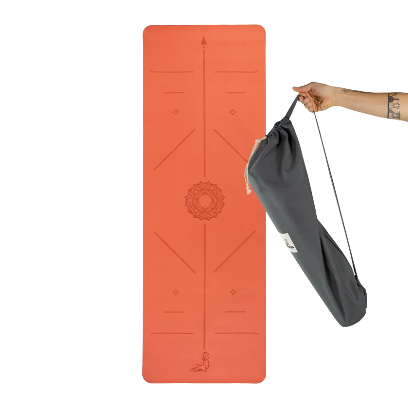Focus Serisi Mercan Turuncu 4.1 mm Doğal Kauçuk Kaydırmaz Yoga Matı