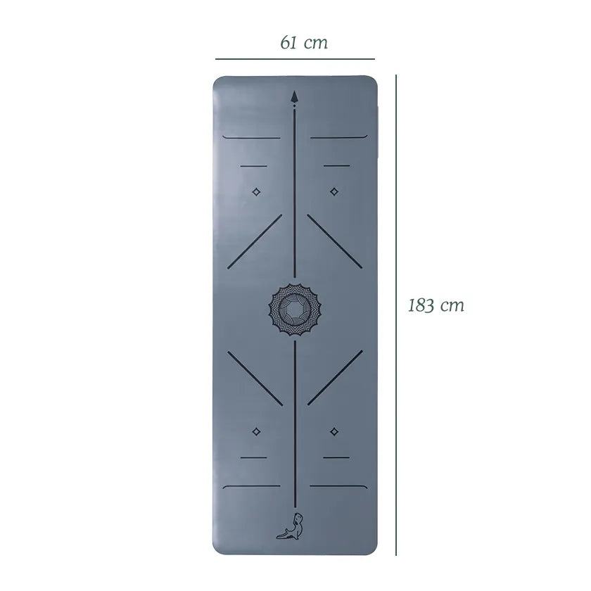 Focus Serisi Sis Mavisi 4.1 mm Doğal Kauçuk Kaydırmaz Yoga Matı
