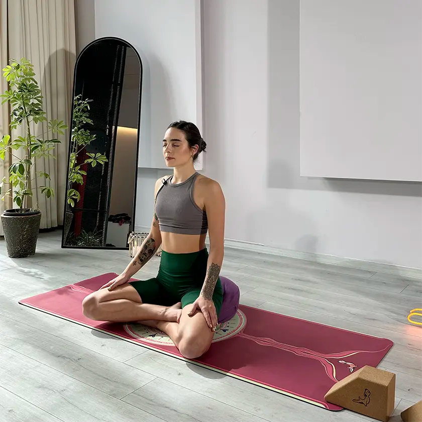 Mandala Serisi Follow The White Rabbit 4.1 mm Doğal Kauçuk Kaydırmaz Yoga Matı