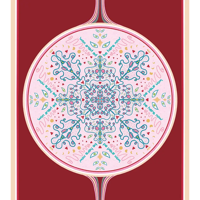 Mandala Serisi Be Here Now 4.1 mm Doğal Kauçuk Kaydırmaz Yoga Matı