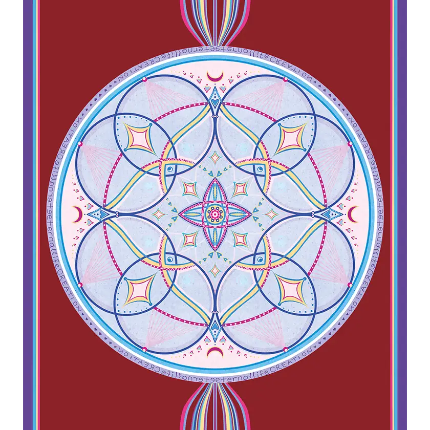 Mandala Serisi Eternal Life 4.1 mm Doğal Kauçuk Kaydırmaz Yoga Matı