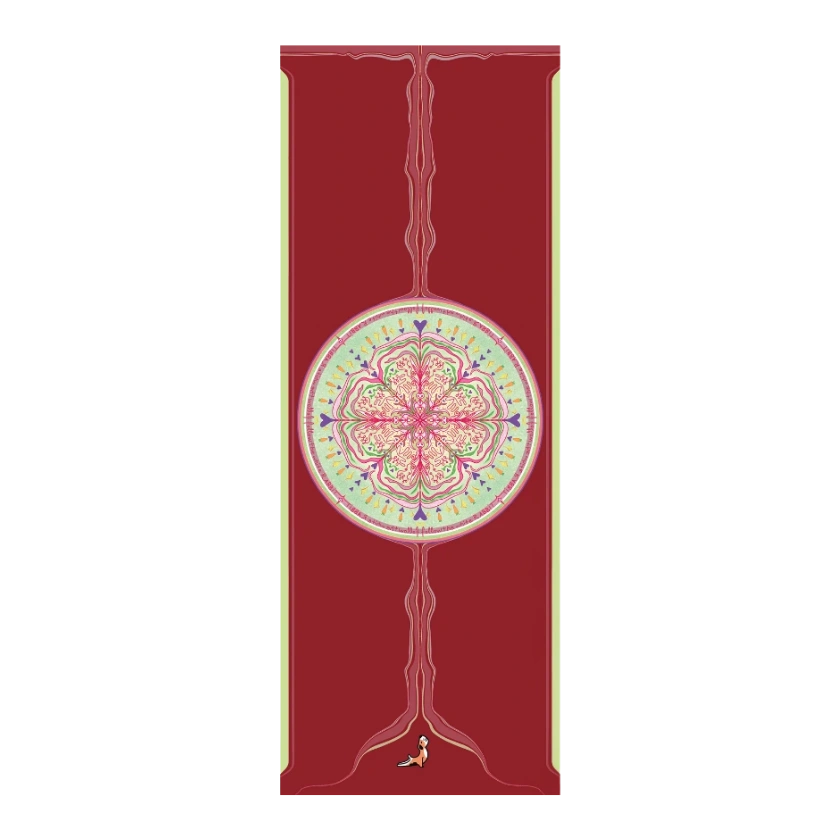 Mandala Serisi Follow The White Rabbit 4.1 mm Doğal Kauçuk Kaydırmaz Yoga Matı