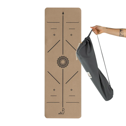Nature Serisi 4 mm Mantar Yüzey Doğal Kauçuk Kaydırmaz Yoga Matı