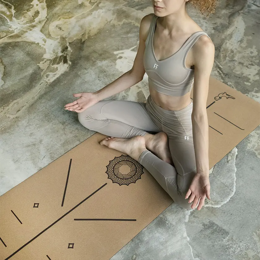 Nature Serisi 4 mm Mantar Doğal Kauçuk Kaydırmaz Yoga Matı