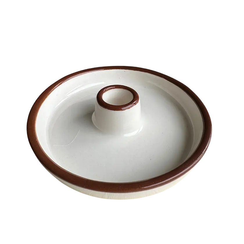 El Yapımı Seramik Kahverengi & Beyaz Palo Santo Tutucu