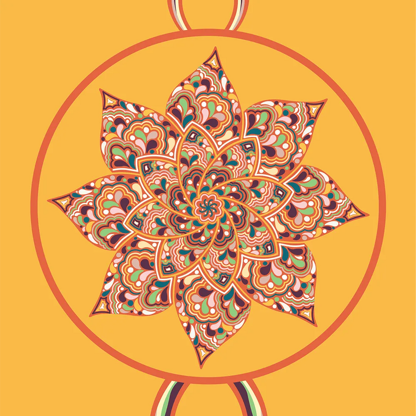 Mandala Serisi  Sacred Bloom 4.1 mm Doğal Kauçuk Kaydırmaz Yoga Matı
